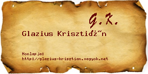 Glazius Krisztián névjegykártya